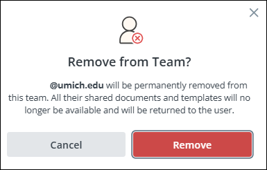 Removing a member from a team